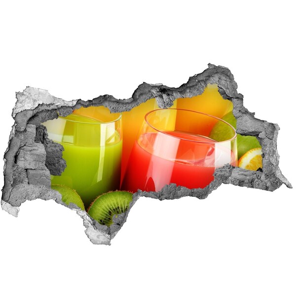 Adesivo con vista dietro il muro Cocktail rinfrescanti ai tropici