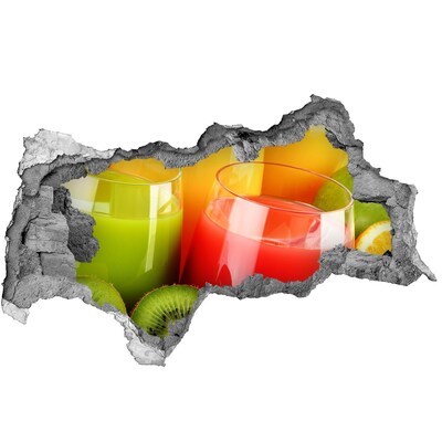 Adesivo con vista dietro il muro Cocktail rinfrescanti ai tropici