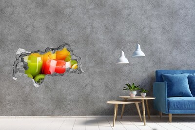 Adesivo con vista dietro il muro Cocktail rinfrescanti ai tropici