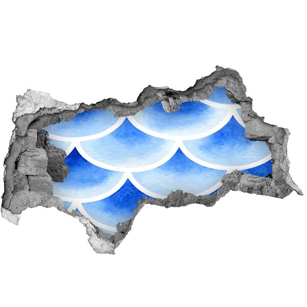 Adesivo con vista dietro il muro Onde d'acqua in una fessura nel muro