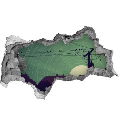 Sticker effetto rottura muro Tramonto in città