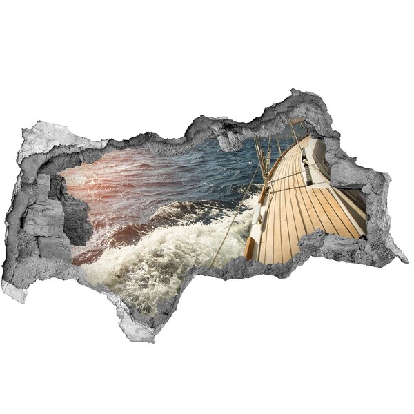 Sticker effetto rottura muro Crociera su un mare in tempesta