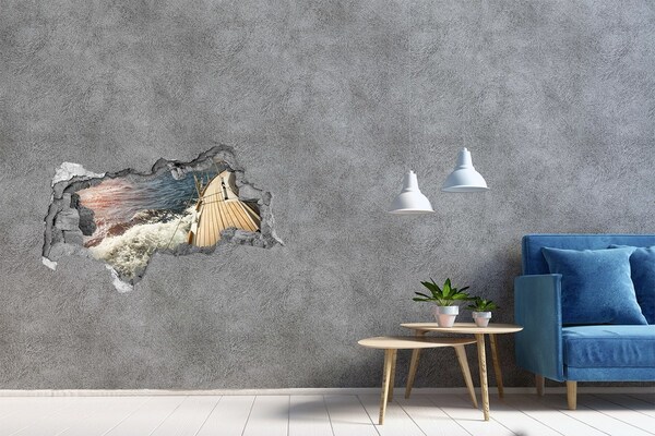 Sticker effetto rottura muro Crociera su un mare in tempesta