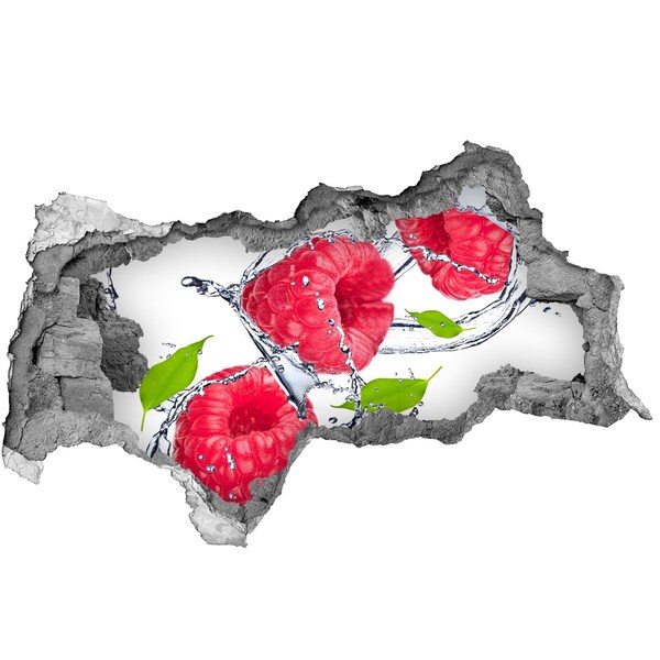 Sticker effetto rottura muro Cascata di lamponi