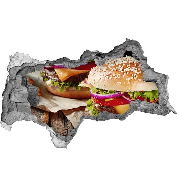 Decorazione da parete buco nel muro Hamburger succoso in un buco nel muro