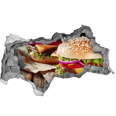 Decorazione da parete buco nel muro Hamburger succoso in un buco nel muro