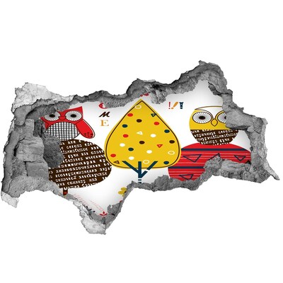 Decorazione da parete buco nel muro Alberi colorati in un buco nel muro