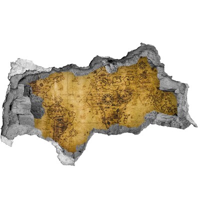 Adesivo con vista dietro il muro Antica mappa dell'Africa