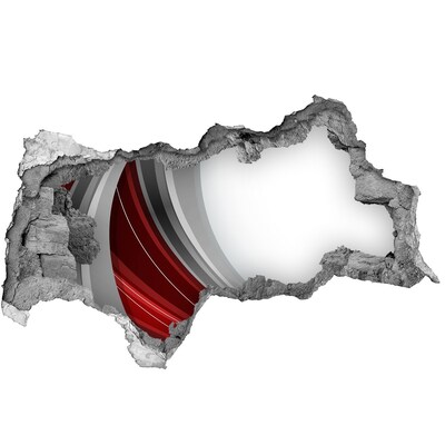 Adesivo con vista dietro il muro Un muro danneggiato con effetto profondità