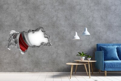 Adesivo con vista dietro il muro Un muro danneggiato con effetto profondità