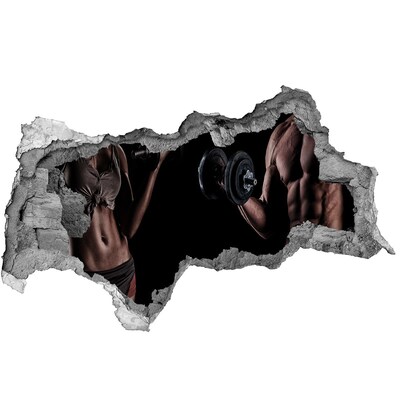 Sticker effetto rottura muro Palestra in casa