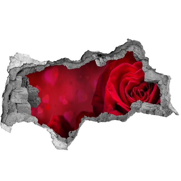 Decorazione da parete buco nel muro Rose rosse a forma di cuore