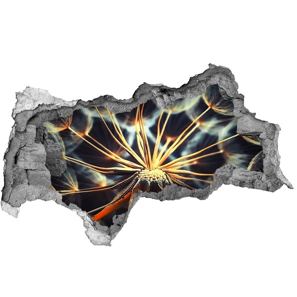 Adesivo con vista dietro il muro Fiore dal fuoco