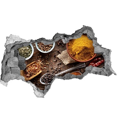 Sticker effetto rottura muro Spezie da cucina
