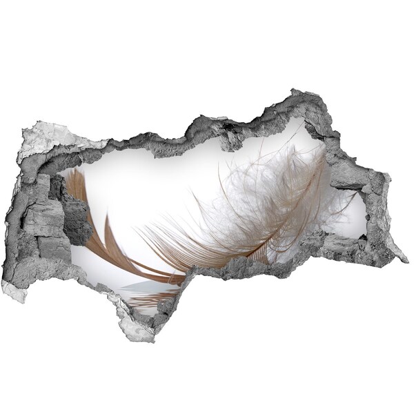 Sticker effetto rottura muro Piume delicate nell'acqua