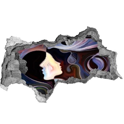 Decorazione da parete buco nel muro Volti nel caos dei colori