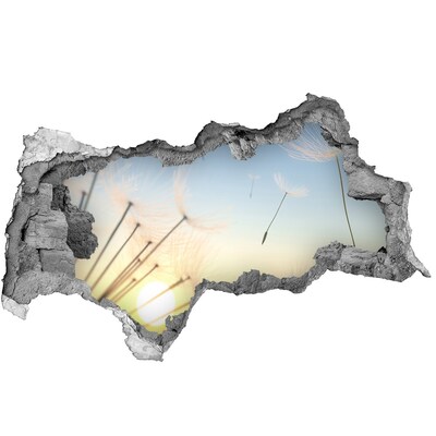 Adesivo con vista dietro il muro Paesaggio fiorito all'alba