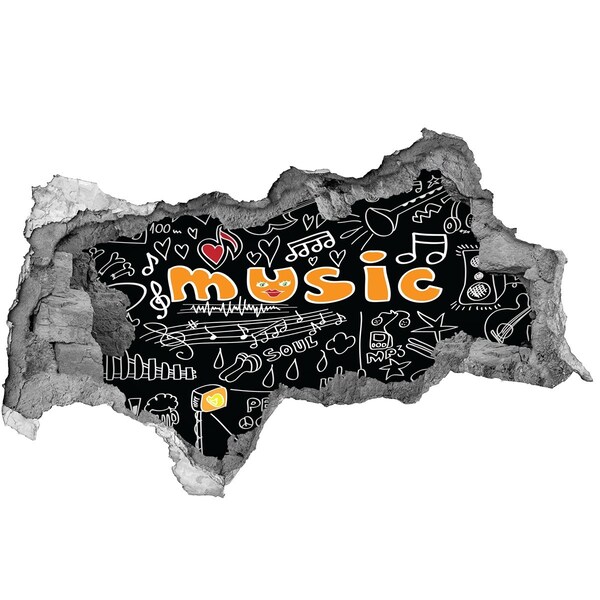 Adesivo con vista dietro il muro Il mondo musicale dietro il muro