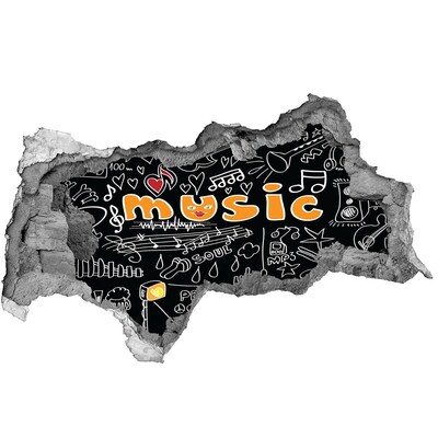 Adesivo con vista dietro il muro Il mondo musicale dietro il muro