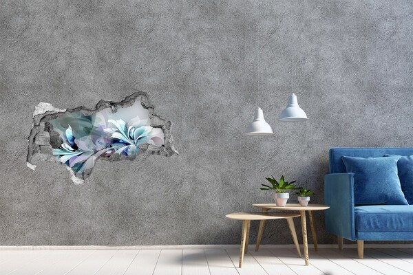 Decorazione da parete buco nel muro Illusione floreale nel cemento