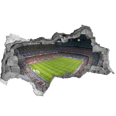Adesivo con vista dietro il muro Stadio di calcio in azione