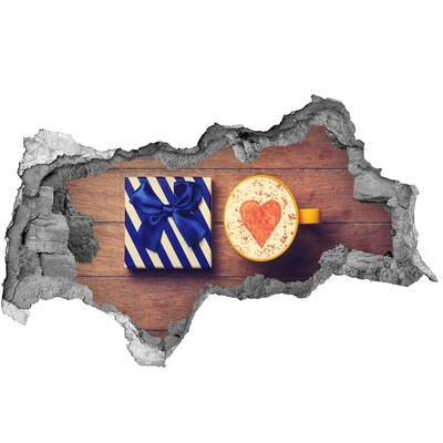 Decorazione da parete buco nel muro Regalo di caffè con un cuore