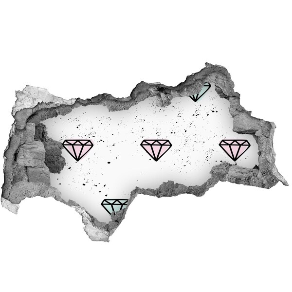 Sticker effetto rottura muro Muro di diamanti