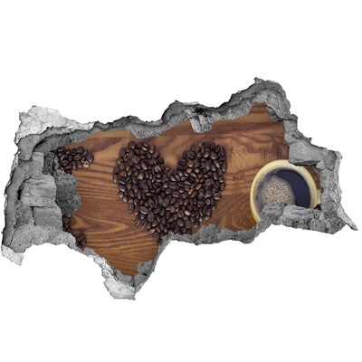 Sticker effetto rottura muro Caffè e un cuore di fagioli