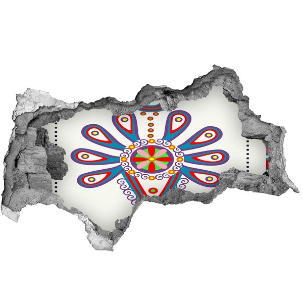 Decorazione da parete buco nel muro Un motivo colorato sullo sfondo di un muro danneggiato