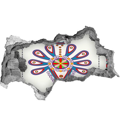 Decorazione da parete buco nel muro Un motivo colorato sullo sfondo di un muro danneggiato