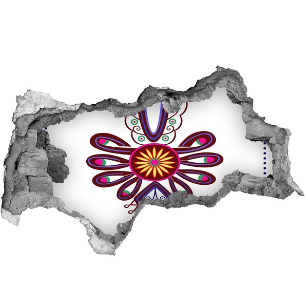 Sticker effetto rottura muro Fantasia etnica colorata