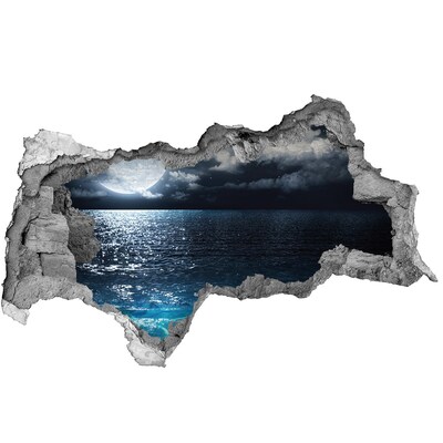 Decorazione da parete buco nel muro Vista notturna del mare