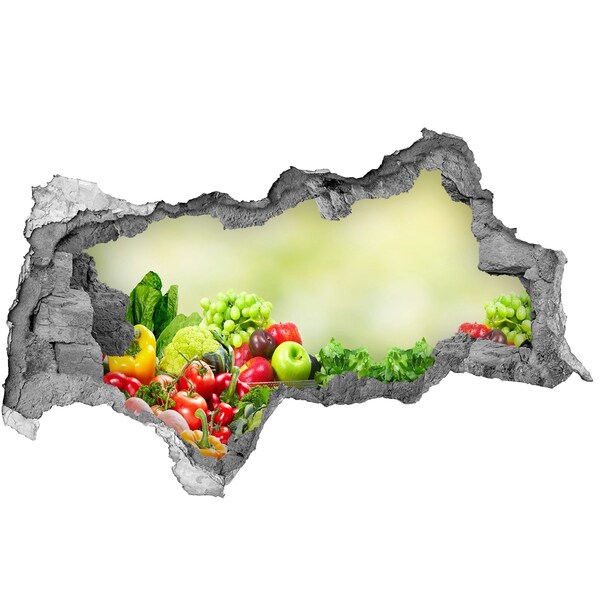 Sticker effetto rottura muro Frutta e verdura nell'orto