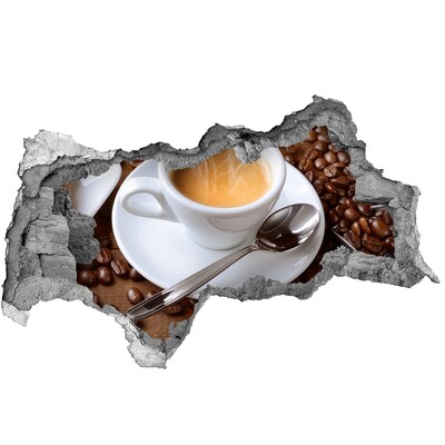 Sticker effetto rottura muro Caffè in stile industriale