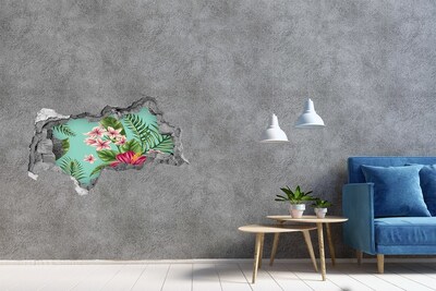 Decorazione da parete buco nel muro Paradiso tropicale con fiori