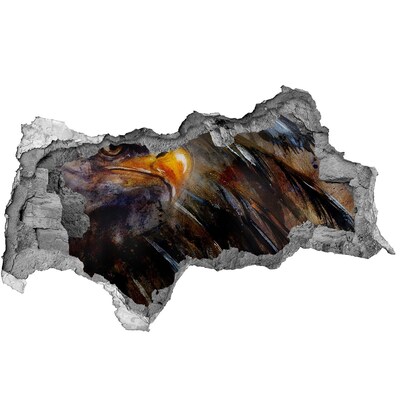 Adesivo con vista dietro il muro Aquila in un muro in rovina