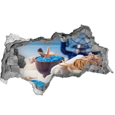 Adesivo con vista dietro il muro Rilassatevi nella spa sul mare.