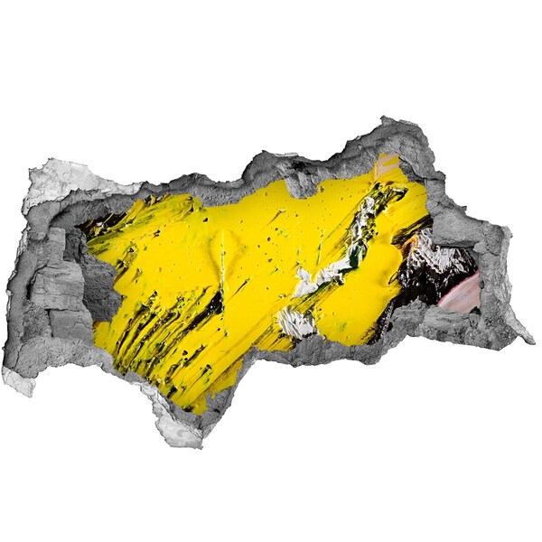 Adesivo con vista dietro il muro Buco d'oro nel cemento