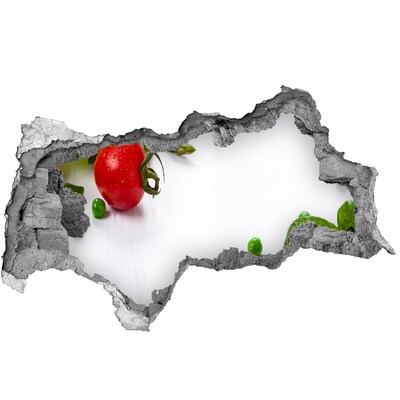 Adesivo con vista dietro il muro Verdure fresche in cucina