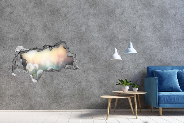 Decorazione da parete buco nel muro Il mondo floreale dietro la buca