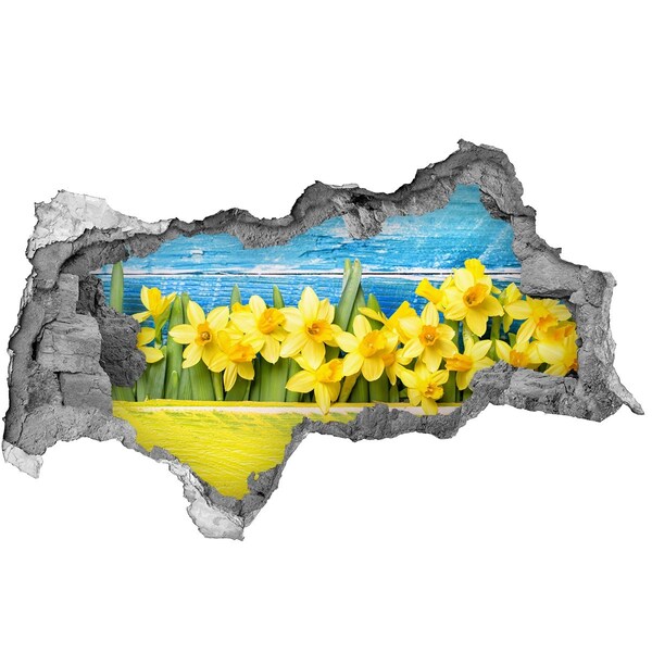 Adesivo con vista dietro il muro Un paradiso di fiori dietro il muro