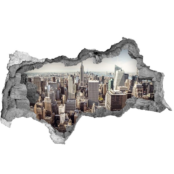 Sticker effetto rottura muro Veduta di New York