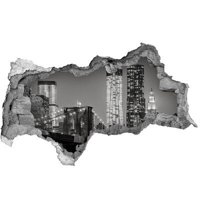 Decorazione da parete buco nel muro Ponte di Brooklyn di notte