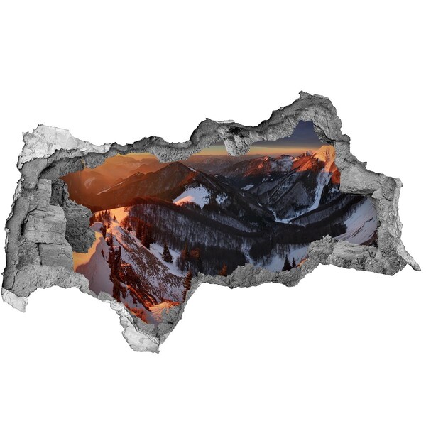 Decorazione da parete buco nel muro Paesaggio montano invernale