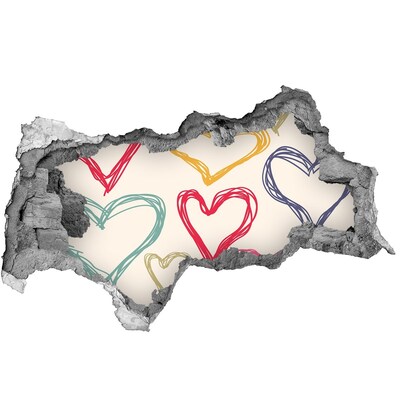 Sticker effetto rottura muro Cuore sul muro