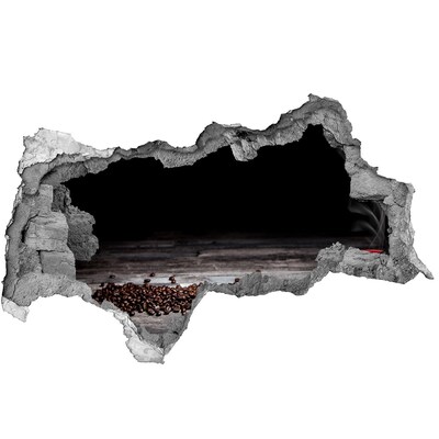 Adesivo con vista dietro il muro Caffè nel cuore del cemento