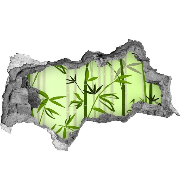 Sticker effetto rottura muro Foresta di bambù verde
