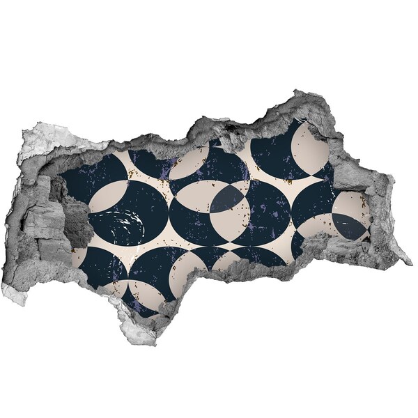 Adesivo con vista dietro il muro Design moderno con foro nel muro