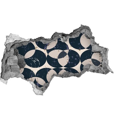 Adesivo con vista dietro il muro Design moderno con foro nel muro