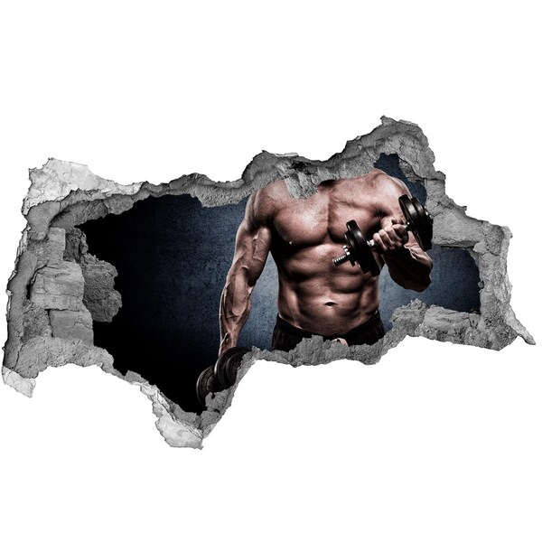 Adesivo con vista dietro il muro L'attuatore in azione